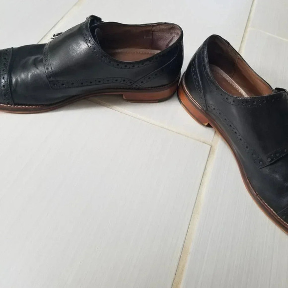 Johnston & Murphy Conard Double  Monk Strap Black Oxford Dress Shoes 10.5 - Picture 6 of 16